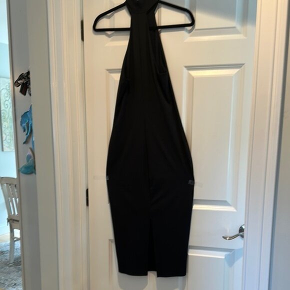 Express Black Halter Bodycon Midi Dress - Picture 2 of 5